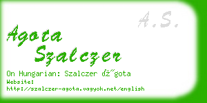 agota szalczer business card